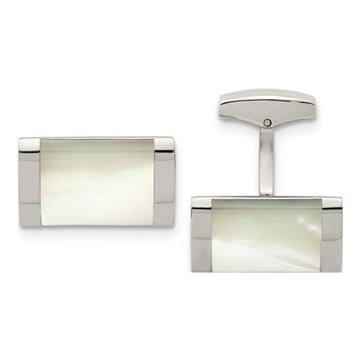 Stainless Steel Mother of Pearl Cufflinks