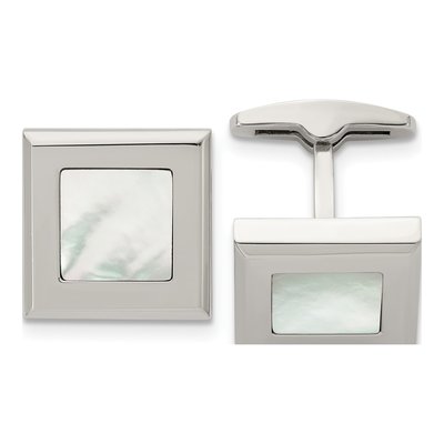 Stainless Steel Mother of Pearl Cufflinks