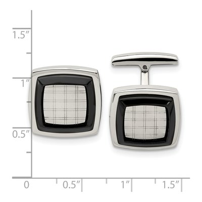 Stainless Steel Black IP Cufflinks – view 4