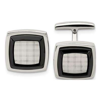 Stainless Steel Black IP Cufflinks