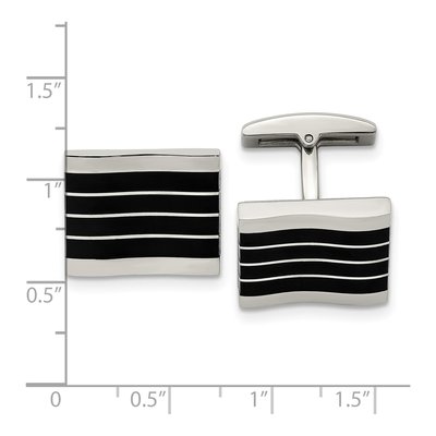 Men's Stainless Steel Black Cat's Eye Cufflinks – view 4