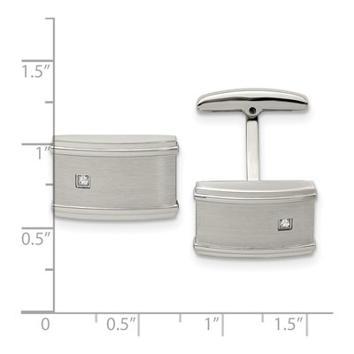 Men's Stainless Steel CZ Cufflinks – view 4