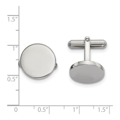Men's Chisel Stainless Steel Circle Cufflinks – view 3