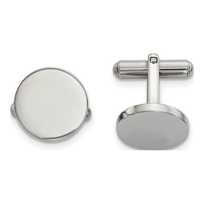Men's Chisel Stainless Steel Circle Cufflinks