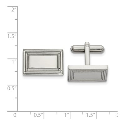 Stainless Steel Rectangle Cufflinks for Men – view 3