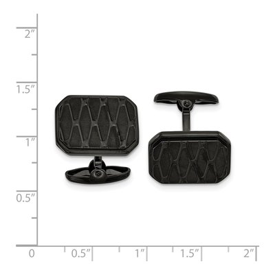 Men's Stainless Steel Black IP Cufflinks – view 2