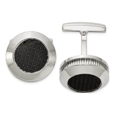 Stainless Steel Carbon Fiber Cufflinks