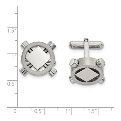 Men's Stainless Steel Brushed Cufflinks – view 3