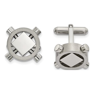 Men's Stainless Steel Brushed Cufflinks