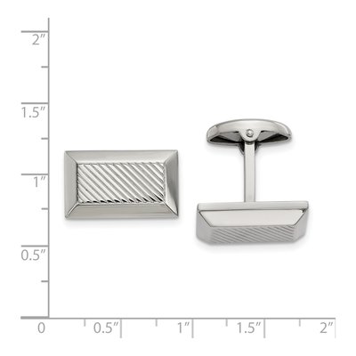Men's Stainless Steel Rectangle Cufflinks – view 2