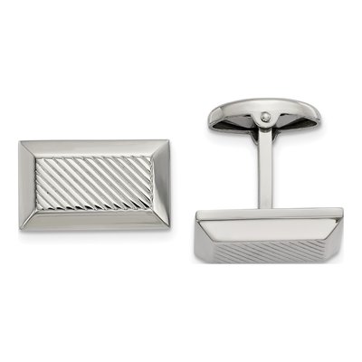 Men's Stainless Steel Rectangle Cufflinks