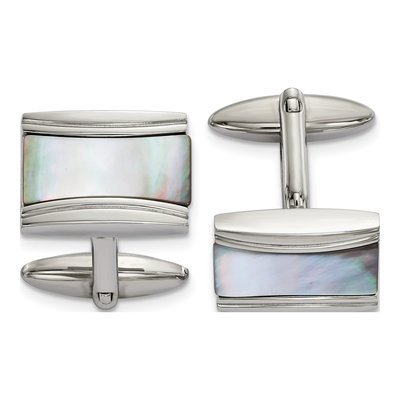 Stainless Steel Mother of Pearl Cufflinks