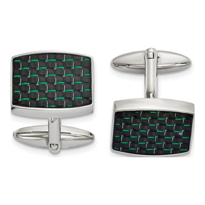 Men's Stainless Steel Carbon Fiber Cufflinks
