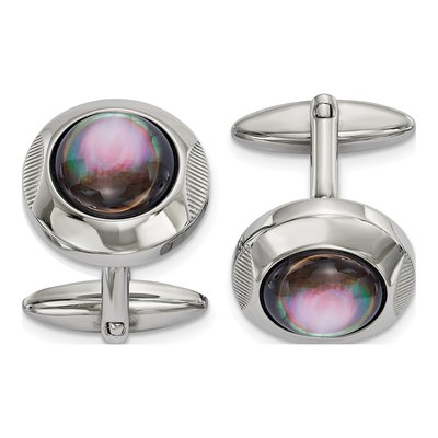 Steel Black Mother of Pearl Cufflinks