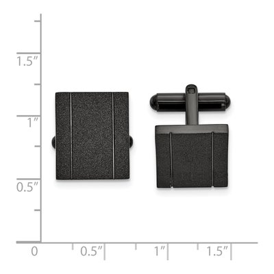 Stainless Steel Black IP Laser-Cut Cufflinks – view 4