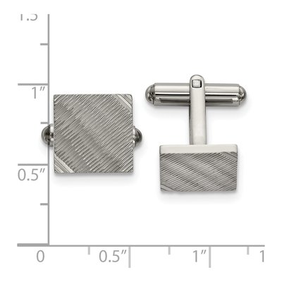 Stainless Steel Square Cufflinks, Men's – view 4