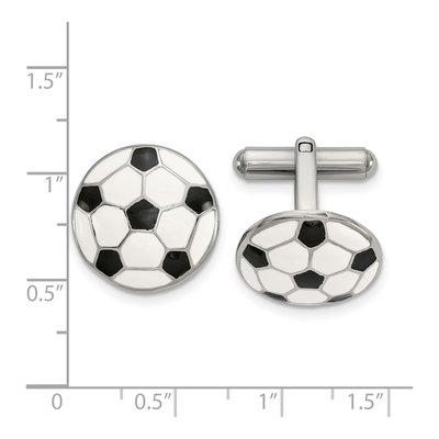 Men's Stainless Steel Soccer Ball Cufflinks – view 2