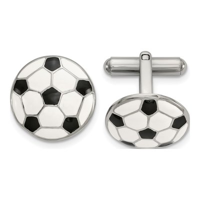 Men's Stainless Steel Soccer Ball Cufflinks