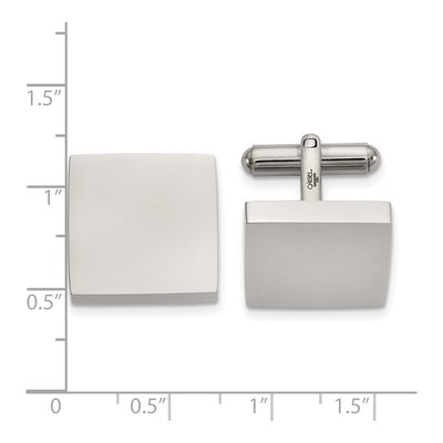 Stainless Steel Square Cuff Links, Engravable – view 3