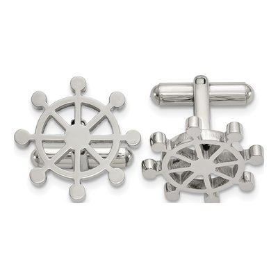 Men's Stainless Steel Ship's Wheel Cufflinks