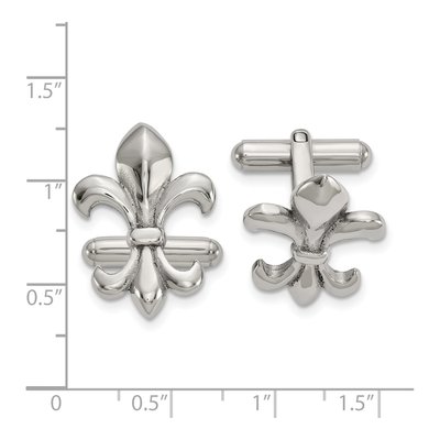 Men's Stainless Steel Fleur de Lis Cufflinks – view 3