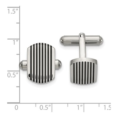 Men's Chisel Stainless Steel Black IP Cufflinks – view 3