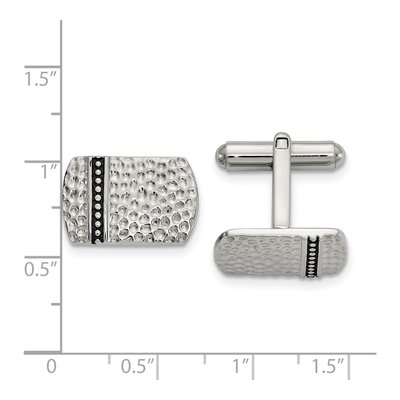 Men's Stainless Steel Hammered Cufflinks – view 2