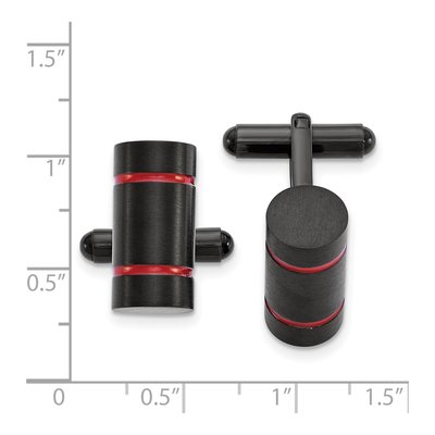 Men's Stainless Steel Black IP Cufflinks – view 2