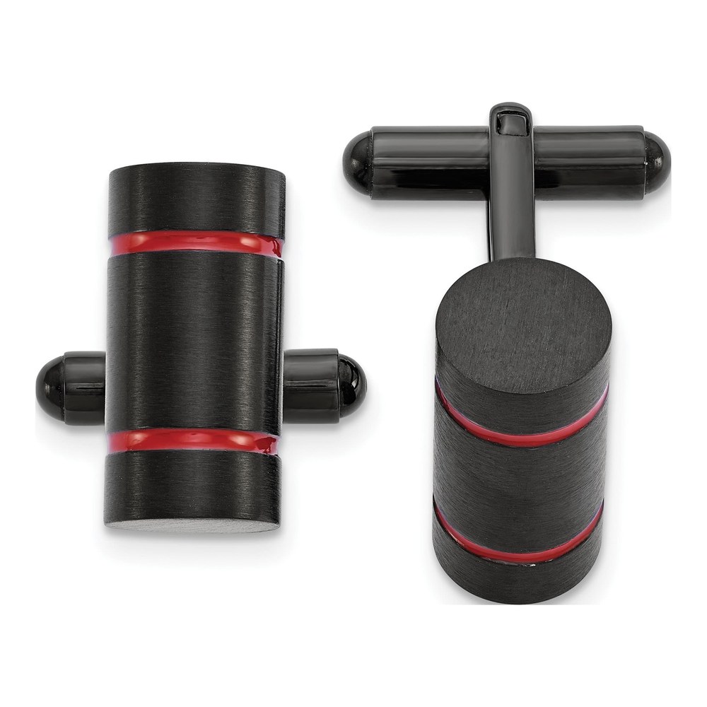 Men's Stainless Steel Black IP Cufflinks