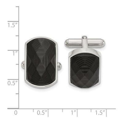 Men's Stainless Steel Carbon Fiber Inlay Cufflinks – view 3