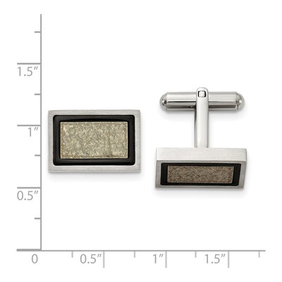 Stainless Steel Black & Yellow IP Cufflinks – view 3