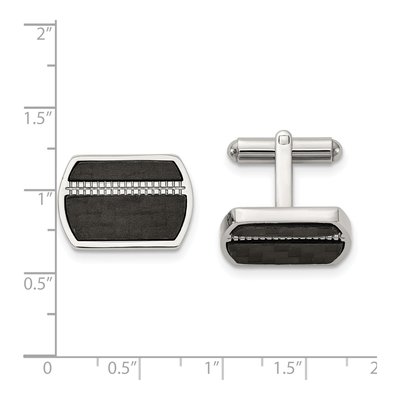 Stainless Steel Black Carbon Fiber Cufflinks – view 3