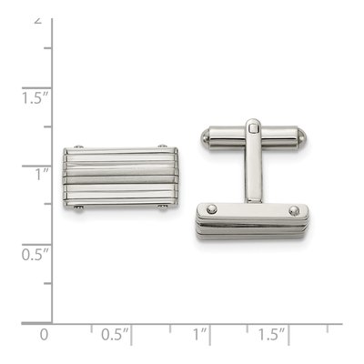 Men's Stainless Steel Rectangle Cufflinks – view 2