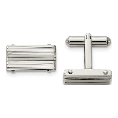 Men's Stainless Steel Rectangle Cufflinks