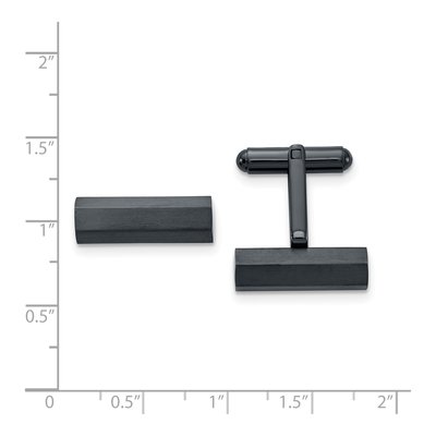 Men's Stainless Steel Grey IP Brushed Cufflinks – view 2