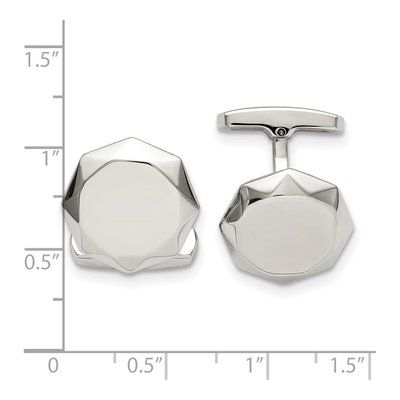 Stainless Steel Polished Cuff Links – view 3