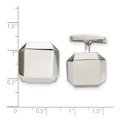 Stainless Steel Polished Cuff Links – view 3