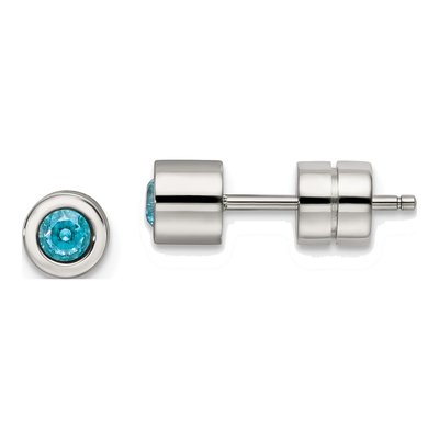 Stainless Steel CZ Stud Earrings