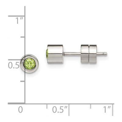 Stainless Steel CZ May Birthstone Stud Earrings – view 6