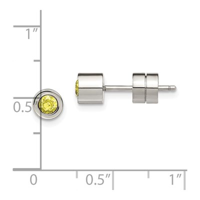 Stainless Steel CZ Stud Earrings – view 6