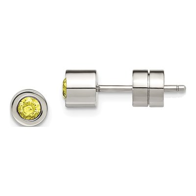 Stainless Steel CZ Stud Earrings