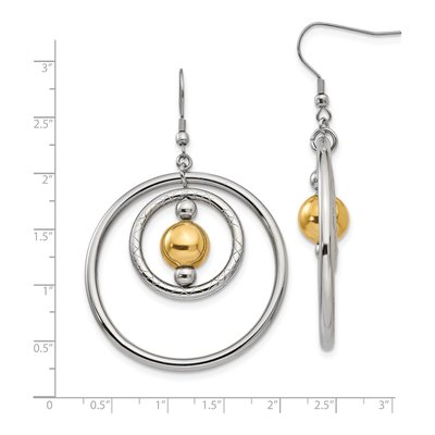 Stainless Steel Yellow IP Drop Earrings | Chisel – view 6