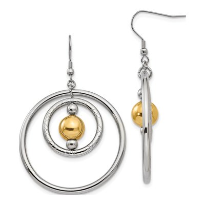 Stainless Steel IP Dangle Earrings