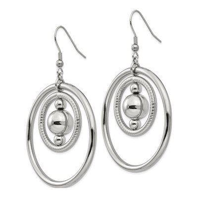 Stainless Steel Geometric Circle Dangle Earrings – view 4