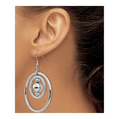 Stainless Steel Geometric Circle Dangle Earrings – view 5