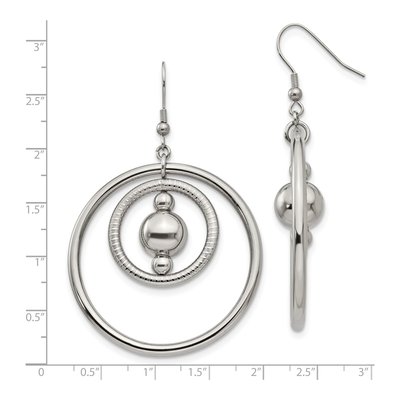 Stainless Steel Geometric Circle Dangle Earrings – view 6