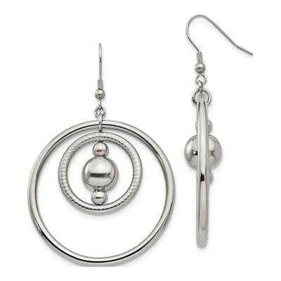 Stainless Steel Geometric Circle Dangle Earrings
