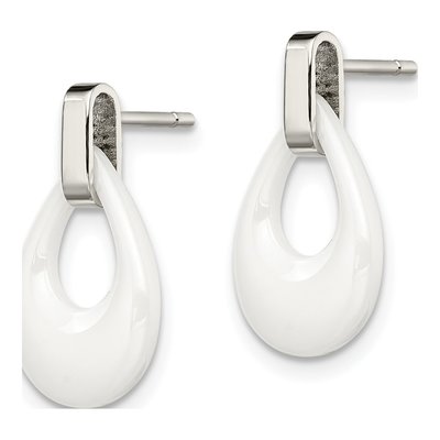 Stainless Steel Ceramic Dangle Earrings – view 4