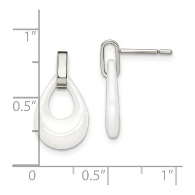 Stainless Steel Ceramic Dangle Earrings – view 6