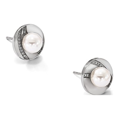 Stainless Steel CZ Stud Earrings – view 7